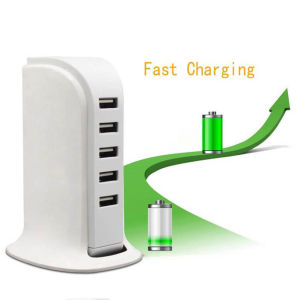 5 Port USB Power Adapter Charging Station Dock Charging Hub 5V 4A for Mobile Phones Porous Wall Charger [COD][Ready Stock]