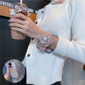 Tea Flower Wristband Phone Case for Huawei Pocket2 Foldable Screen Womens Style Anti-Fall Luxury Fashion Creative Design