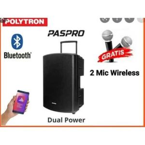 POLYTRON PAS-PRO 12F3 SPEAKER AKTIF MEETING PORTABLE BLUETOOTH INCLUDE MIC WIRELESS 2PCS 100% ORI