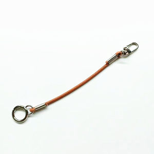 Leather Ornament Small Lanyard 4mm Thick Leather Retro Cowhide Double Buckle Lanyard Handbags Extension Strap Leather Rope