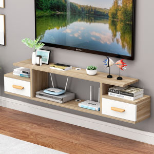 Modern Minimalist Wall-Mounted TV Cabinet Small Apartment Hanging Cabinet Wall Mounted Background Wall Partition Set Top Box Storage Rack