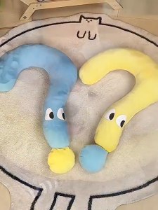 GREENPETS Pet Throw Pillow Dog Pillow Universal Pet Sleeping Pillow Question Mark Shaped Pet Neck Pillow