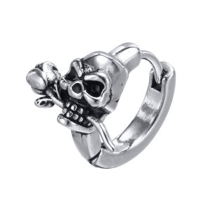 Kemstone Hip Hop Male Rose Flower Stud Earrings Jewelry Gift