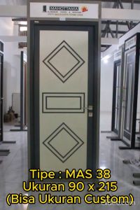 MAHOTTAMA - Pintu Kamar Mandi / Tidur Rumah Aluminium 80 x 200cm Rumah 1 Set Kusen Kunci Handle Engsel Bisa Custom Ukuran Geser / Sliding Door - MAS38