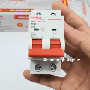 Cầu Dao Gạt Tay 1 Ngã 2P 80A SOPOKA (Không phải Aptomat)