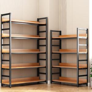 Simple Steel Wood Multi-Layer Storage Rack Stand Display Shelf for Home Books Jewelry Easy Assembly Digital Accessories