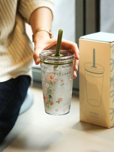 Large Capacity Straw Cup Ins Style Cold And Hot Drink Cup Direct Drinking Coffee Milk Tea Home Use  Style PP Tritan Silicone