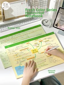 SANNIANERBAN | Fresh Color A3 Notebook For Note Taking & Mind Mapping Cross Design 1pc