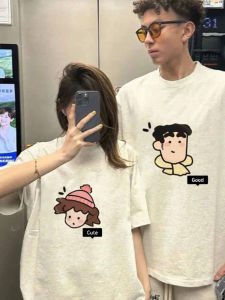 Couples Summer T-Shirts Pure Cotton Short Sleeve Sweat Absorbent Casual Fashion Top Quality Print Design Commute Style Loose Fit