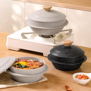 Korean Style Stone Pot Bibimbap Pot For Home Claypot Rice Special Casserole Medical Stone Non-Stick Stew Pot Gas Induction Cooker