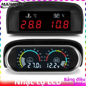 Đồng Hồ Đo Nhiệt Độ Nước Và Điện Áp Kỹ Thuật Số LCD 2 Trong 1 Đa Năng Cho Ô Tô & Xe Máy Cảm Biến Nhiệt Độ 10mm 12V 24V