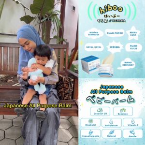 hiboo All Purpose Baby Balm [Set 15g + 5g] 10% Coconut Oil Vit E Beeswax - Japan Natural Nourishing Calming Moisturizer - Balsem Salep Anak Bayi Ruam Popok Skincare