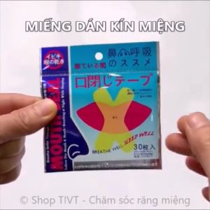 Miếng dán chống hở miệng khi ngủ túi 30 miếng tập thở bằng mũi không thở miệng dán mồm chống ngủ chảy nước dãi nói mê ngủ viêm họng-TIVT