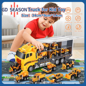 Truck Carry Case With 6pcs Mini Alloy Engineering Vehicle Model Car Toys Truck for Kid Toy