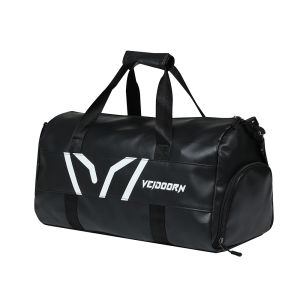 Veidoorn Large Capacity Gym Bag Waterproof Durable Dry and Wet Separation Sports Leather Bag Outdoor Travel Backpack