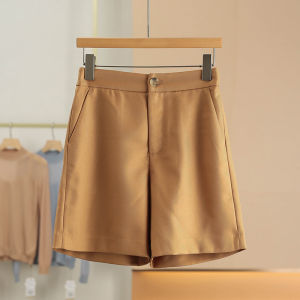 Comfortable Pure Color Straight Leg Five-Quarter Shorts Simple Design Street Style Loose Fit Casual Pants for Women