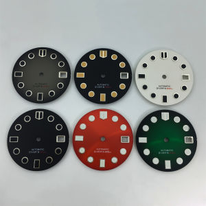 NH 29mm Black Gray Green Red White Dial Date Window C3 Luminous Fit NH34 NH35 NH36 NH37 NH38 Movement Fit 3.0 crown 3.8 Crown