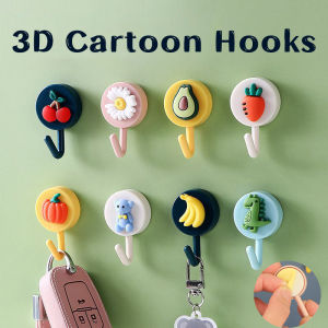 ตะขอแขวนพวงกู้ กุญแจ รูปสัตว์ผลไม้ การ์ตูน หน้าตา ห้องครัว ห้องน้ำ สีลูกอม ถูกนำเสนอจากหน้าผ่าน