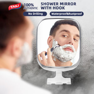 TAILI Shower Mirror Fogless for Shaving Strong Suction Anti Fog Mirror for Shower Shatterproof Shaving Mirror Fog Free No Drilling Removable Waterproof Fogless Mirror for Bathroom