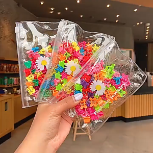50/30Pcs Korean Color Mini Hair Claw Little Girl Flower Star Bangs Hair Clips Hair Accessories