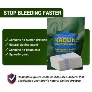 Tactical Hemostatic Kaolin Gauze Combat Emergency Trauma Z-Fold Soluble First Aid Kit Outdoor Wound Dressing Bandage TCCC IFAK