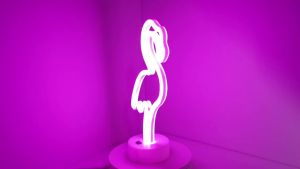 Flamingo Neon Signs Light LED Pink Wall Lamp Room Decor Battery/USB Operated for Gift Childrens Bedroom Wedding Party Camping