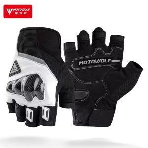 MOTOWOLF Half Finger Gloves For Bicycle Riding Gloves with Carbon Fiber Protection Motorbike Gloves