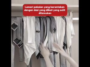 Hanger Rak Gantung Organizer Susun Scarf Dasi Ikat Pinggang Henger Plastik Mini Bisa Diputar 360derajat