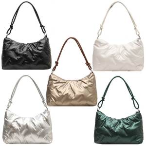 Womens Padded Large Capacity Tote Bag Fashion Shoulder Bag for Winter and Daily Use with Multiple Color Options
