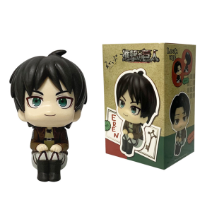 Bandai | 1-2pcs Attack on Titan Figure Eren Jaeger & Captain Levi PVC Figure Action Model Collectible Figure Toys Decorative Ornaments