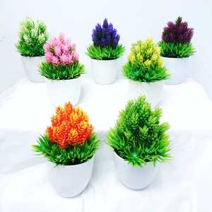 Azgalery PBP02 / Bunga Plastik Pot Tanaman Palsu Dekorasi Rumah Ruangan Bonsai Pinus Import Trend Murah Jakarta Vas Bunga / COD