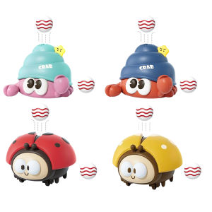 Ladybug/Hermit Crab Funny Crawling Toy with 2 Ball Sensory Toys USB Charging Play Ball Blowing Machine Gift for Birthday