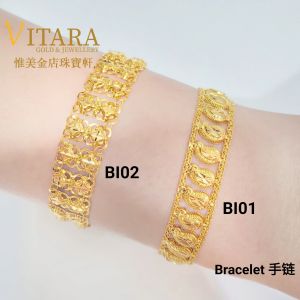 Emas 916 Gelang Tangan / Rantai Tangan | Gold 916 Bracelets BI01-BI02