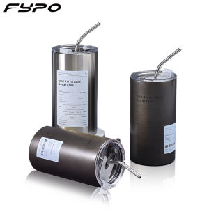 Fypo thép không gỉ nhiệt ly cốc đựng nước mùa hè chai nước uống cốc chân không xách tay ly cà phê với rơm 360/600ml cho ấm áp và đá cốc đựng nước