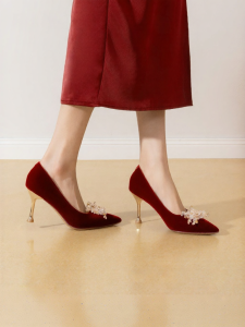 Josiny | Red Comfortable Wedding High Heels Shoes