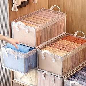 Amoki【Ready in Stock】 Steel Frame Storage Box Folding Clothes Sorting Box Bedroom Portable Pants Storage Box 1Pc