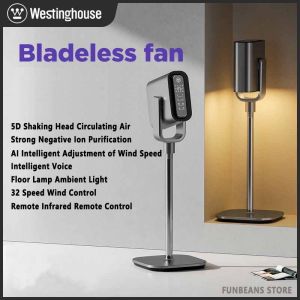 American Westinghouse Leafless Air Circulation Fan Floor fan Bladeless fan Household Desktop Floor-standing Air circulation fan Voice DC Turbo Silent Floor-standing Lamp fan