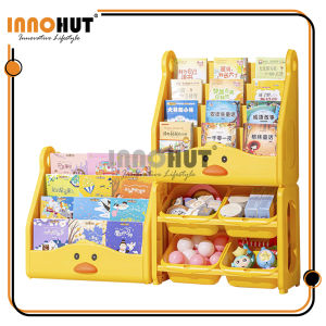 Innohut Kid Bookshelf Toy Storage Rack Multilayer Bookshelf Book Organizer Magazine Rack Book Stand Rak Buku