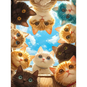 EverShine DIY Diamond Embroidery Cat Cartoon Painting Animal Full Square Round Drill Mosaic Kitten New Arrival Home Decor