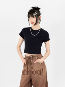 QIAOJIAOYA | Áo Thun Tay Ngắn Form Vai V-Neck