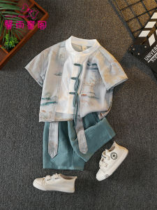 New Chinese Style Summer Ancient Costume Set for Boys Children Tang Suit Baby Clothes Boy Mid-Autumn Ancient Costume