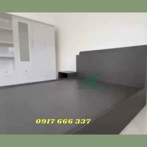 GIƯỜNG NGỦ GỖ MDF LÕI XANH MÀU XÁM ĐEN CỰC SANG CAO CẤP - GIAO HÀNG NHANH 2H