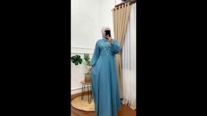 Gamis Wanita Simple Dan Elegan Sakura Dres BP Ceruty Babydoll Aplikasi Payet Baju Muslimah Syari Panjang Dress Kondangan Remaja Kekinian Ootd Hijab