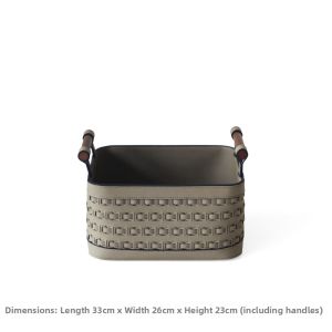 LAMOME DECO | Modern Luxury Leather Braided Storage Basket