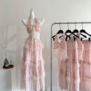 Youni Sea And Mountain Date Gentle Summer Wind French Design Slimming Top Long Skirt Hanfu Womens Clothing Polyester Fiber