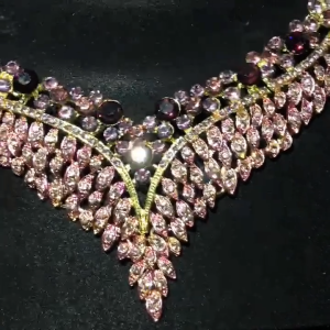 Woman Necklace and Earring Set Purple Crystal Glittering Elegant Jewelry Set for Princess Party Favors Accessories 5LA-lcl-my