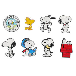 Bandai | Snoopy Woodstock Cartoon Enamel Brooch Pins Classic Dog Anime Lapel Badges DIY Backpack Clothes Decoration Gift for Fans