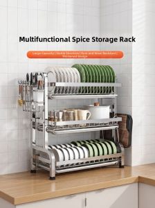 NIFENG | 304 Stainless Steel Multipurpose Draining Kitchen Dish Rack