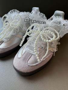 Elegant Silver Sport Shoe Decorations Detachable Pearl Butterfly Knot Trainer Shoe Flowers DIY Accessories for Shoes