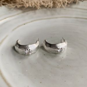 SunnyZoo Vintage Matte Frosted Micro-Paved Zircon Earrings French Style Versatile Elegant Ear Jewelry Womens Fashion Accessories